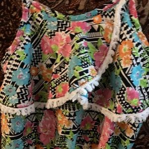 This is a very cute little girl’s dress it has straps, it is a size 10/12